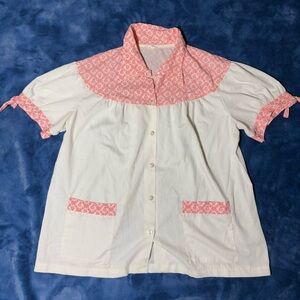 Vintage Milkmaid Button-Up Blouse
